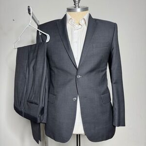 Joseph by Jos A Bank Men Charcoal Gray Wool Slim Fit Suit 43R 34W
